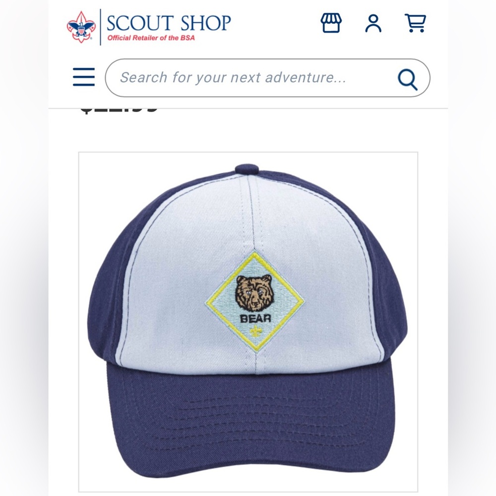 Cub Scout Bear Rank Uniform Cap- M/L